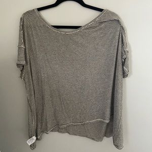 Black and white striped American eagle tee